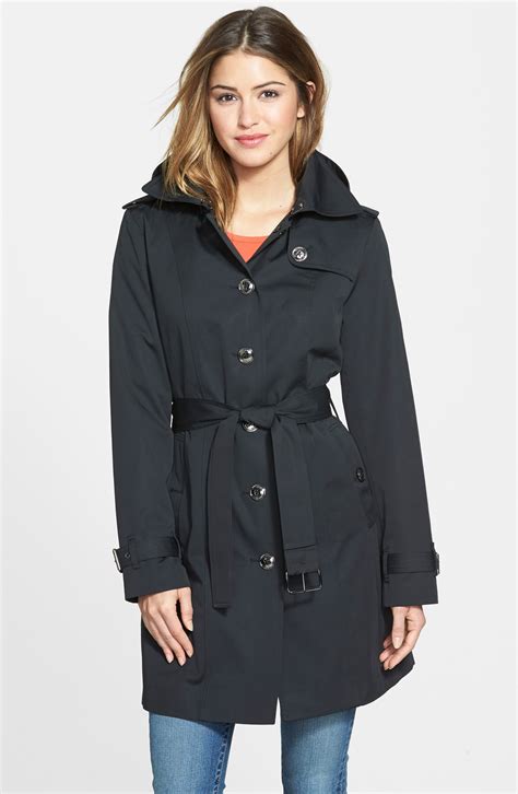 michael michael kors hooded trench coat|michael kors single breasted coat.